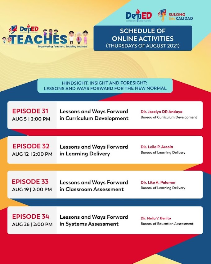  DEPED TEACHES | 4-DAY FREE WEBINAR FOR TEACHERS | AUGUST 5,12, 19 & 26, 2021 | REGISTER HERE