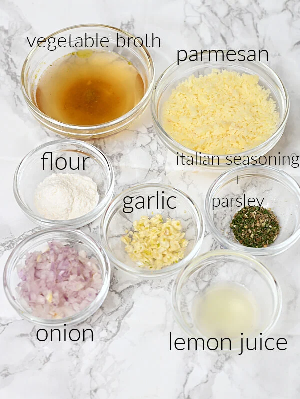ingredients to easy mushroom pasta