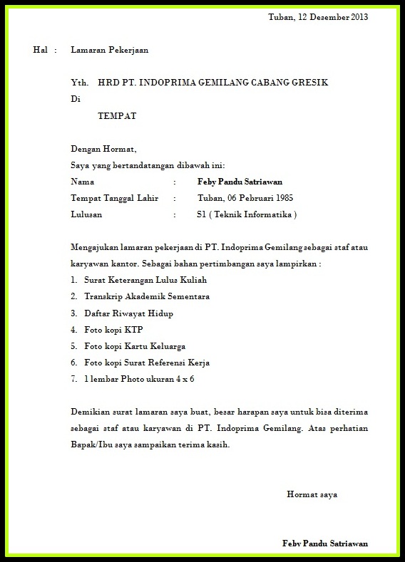Contoh Daftar Riwayat Hidup Yang Resmi Contoh SR