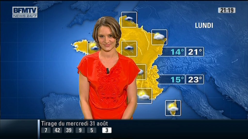 vuesalatele: 2011 08 31 @21h18 - LISE RIGER - BFM TV - METEO