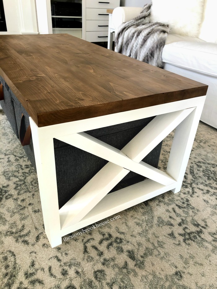 Coffee table painted end supports 