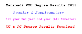 Manabadi VSU Degree Results 2018 1st 2nd 3rd year/Sem BA Bcom BSc BBA BCA Result 2018 VSU Degree Results