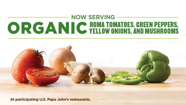 Papa John's Piloting Organic Vegetable Toppings | Brand Eating
