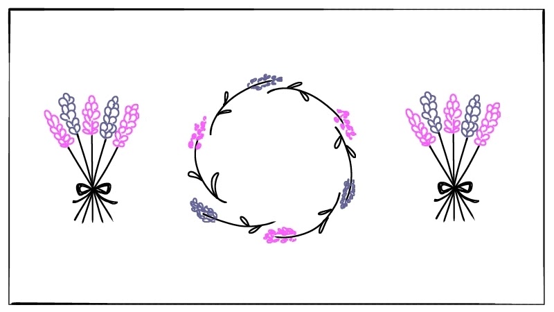 簡単なラベンダーの花のイラストの描き方 ボールペンイラストと水彩 遠北ほのかのsurariru