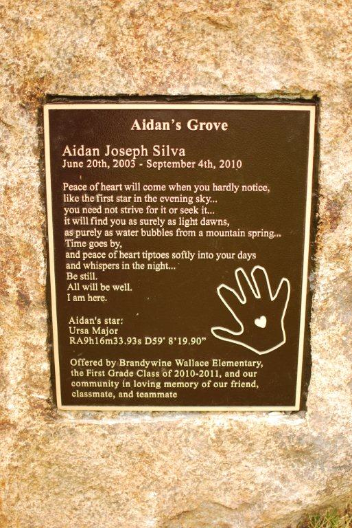 Aidan Joseph Silva, 20032010 Brandywine Wallace Dedication Ceremony