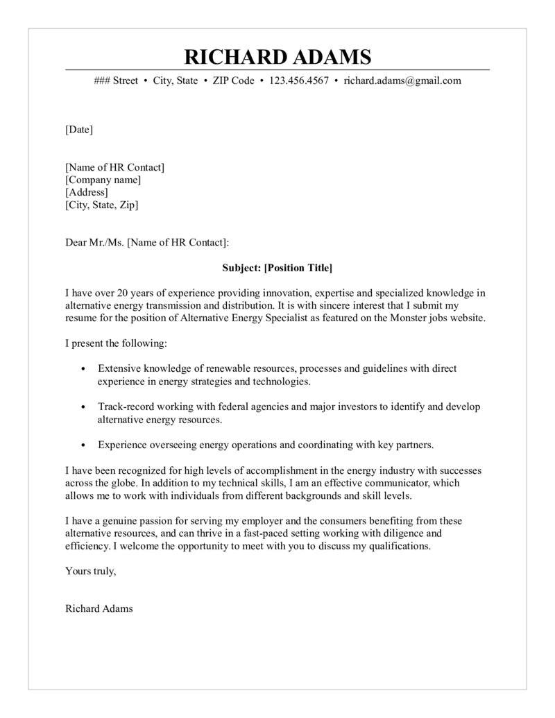 Sample Cover Letter For Housing Specialist Position Sample Letter