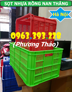 Sóng nhựa hở nan thẳng, Sọt nhựa rỗng nan thẳng giá tốt tại Hà Nội