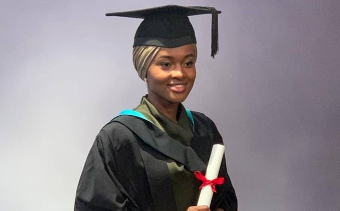 President Buhari’s daughter, Hanan graduates with First Class from UK university (Photos)