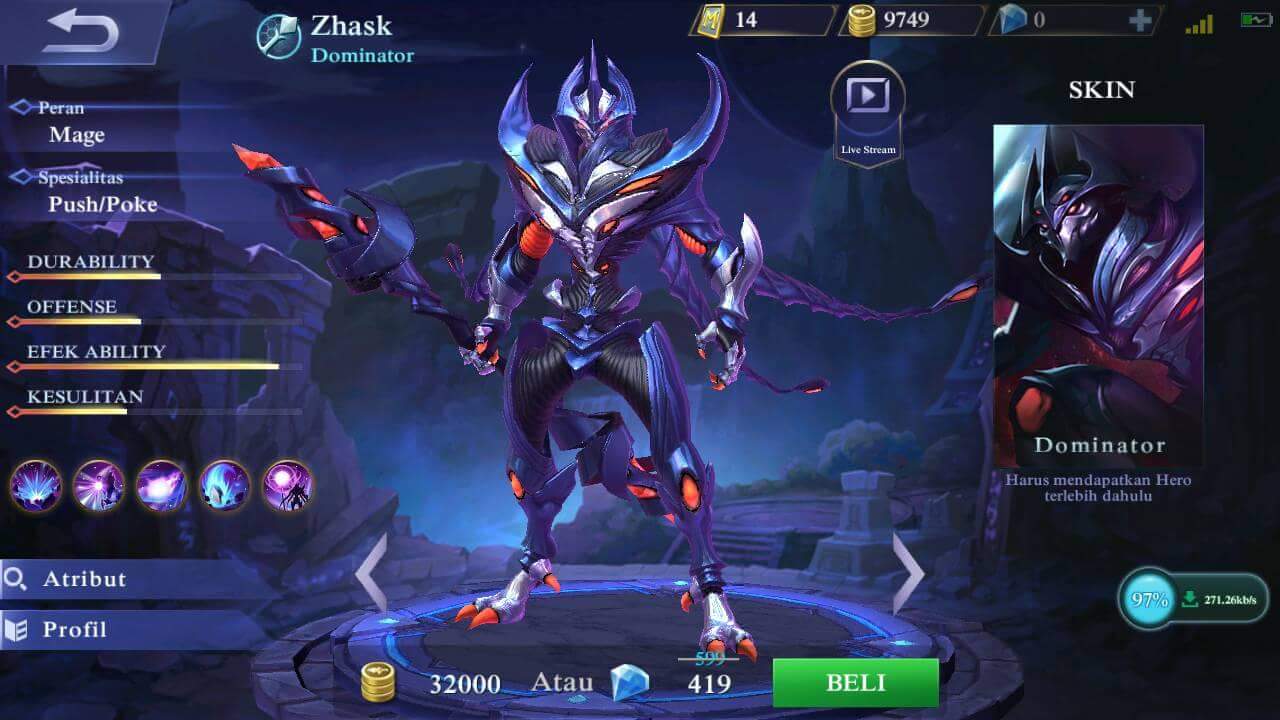 Zhask Hero Baru Mobile Legends Yang Mempunyai 4 Skill Mafalaz