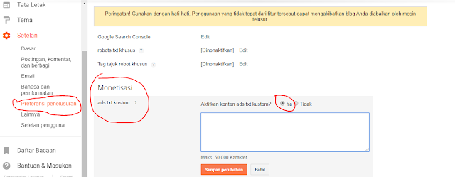 mengaktifkan ads.txt di blogger