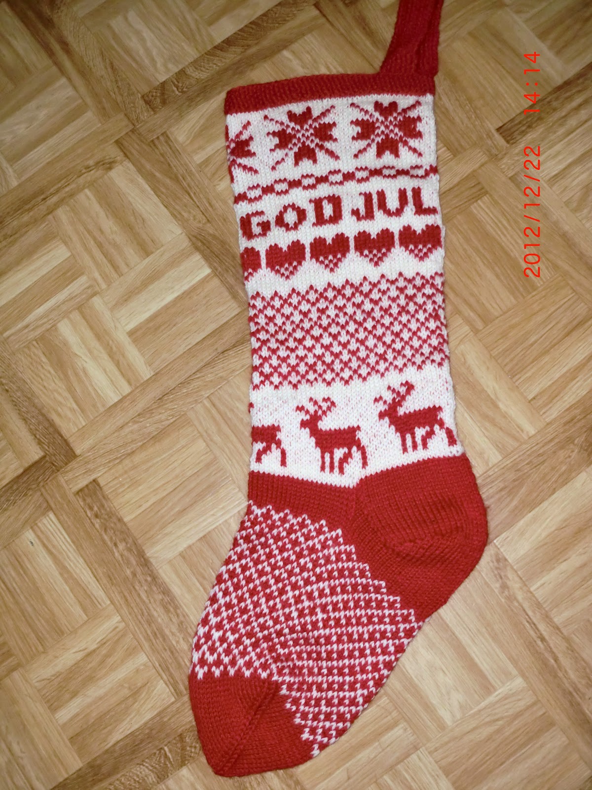 Grønn Og Hvit Tovet Julestrømpeoppskrift