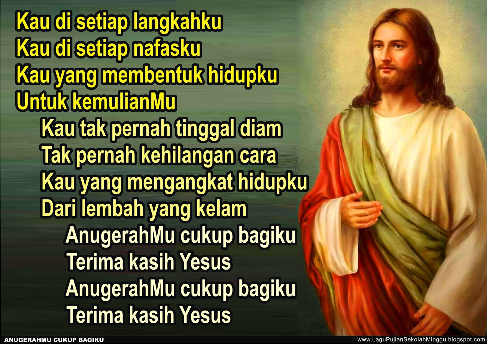 Lirik Lagu Pujian Rohani Kristen Sekolah Minggu Gereja Tuhan Yesus Anugerahmu Cukup Bagiku