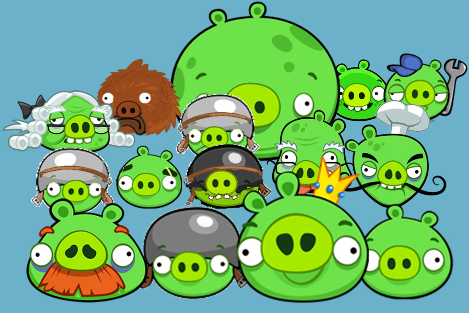 2010 commonwealth large king pig with crown angry birds green bad piggies p...