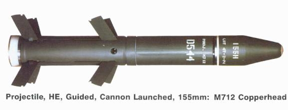 M712 Copperhead projectile was the first smart artillery round ever developed