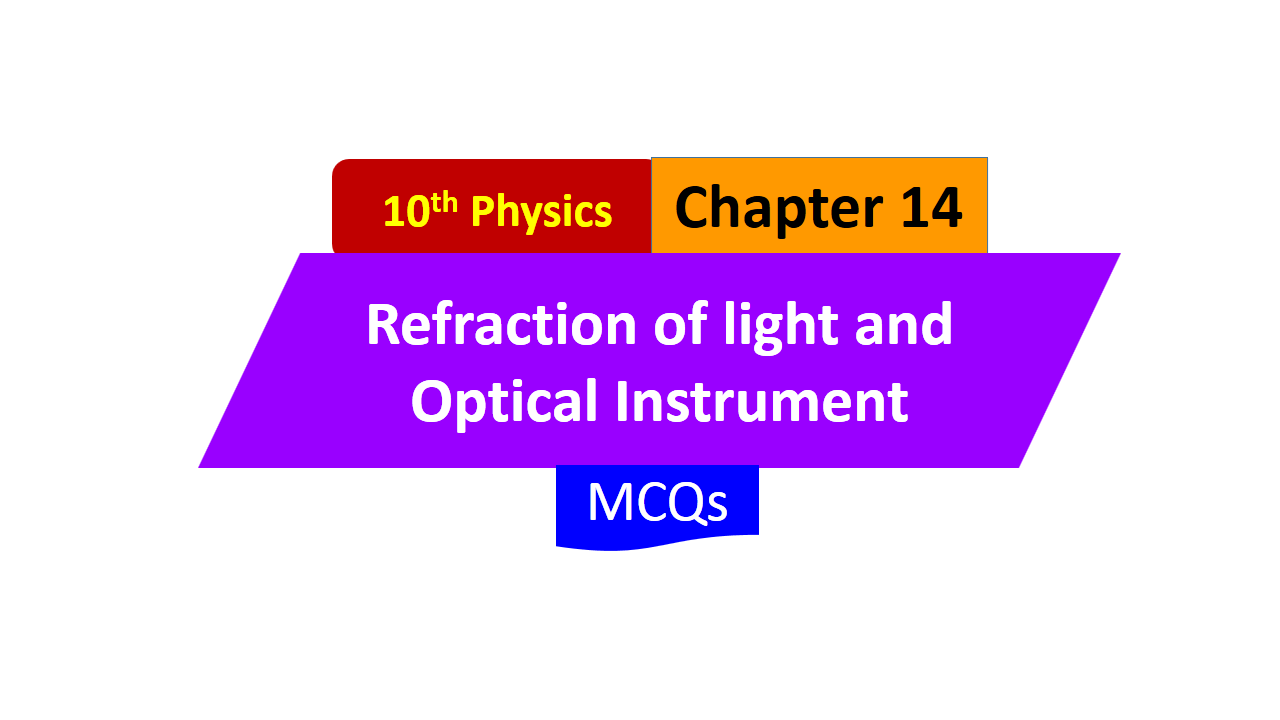 Chapter 14 Refraction of light and Optical Instrument Class X