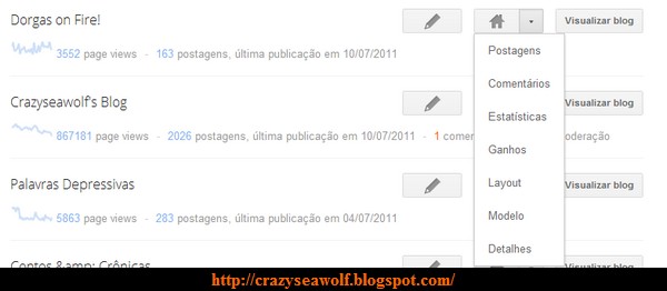Nova interface do Blogger: Um tutorial com a página de abertura ...