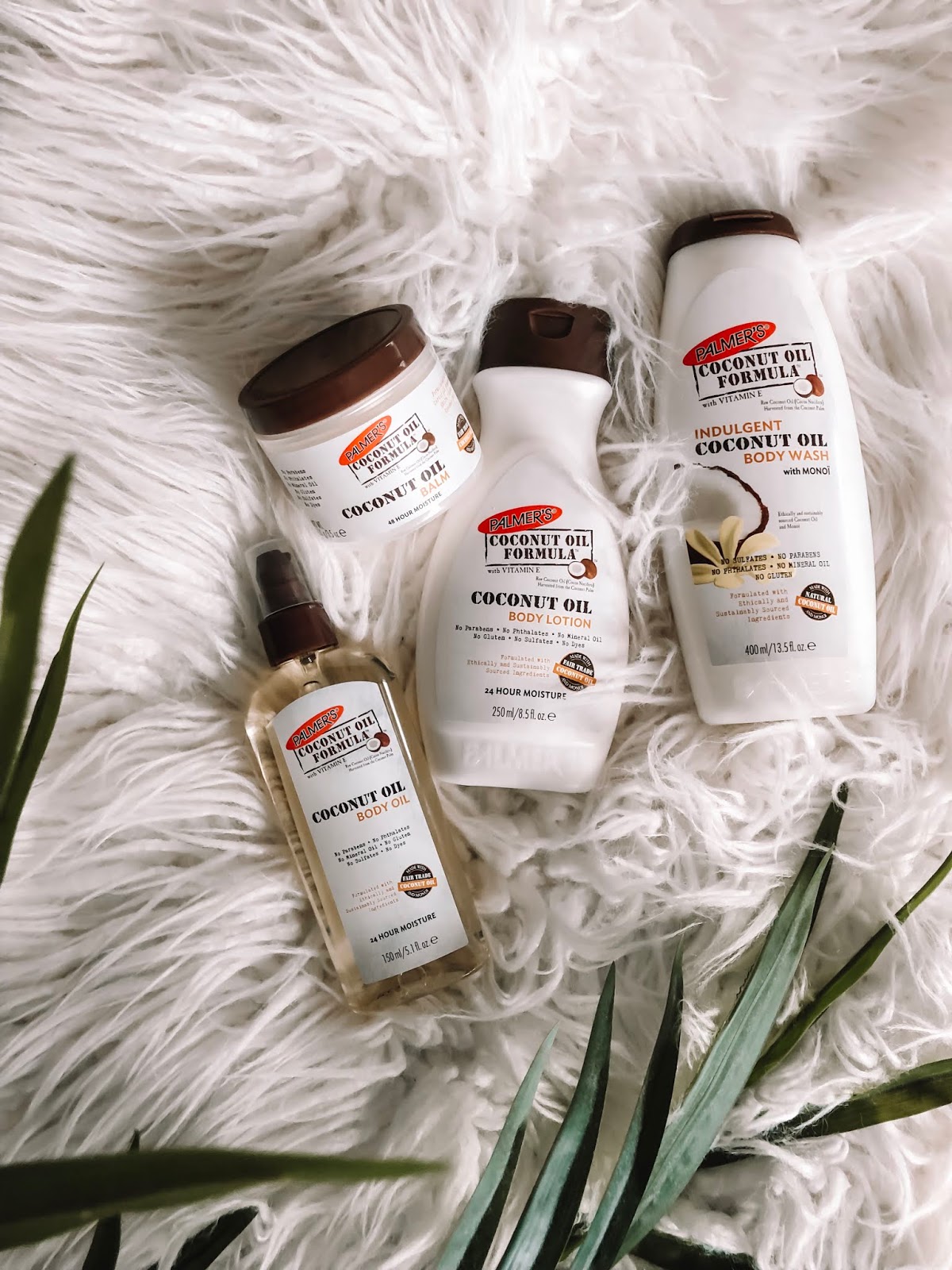 Amanda Burrows of the fashion, beauty, and travel blog Affordable by Amanda Shares Her Tips for How to Get Your Dry Skin on Track as the Seasons Change. Palmer’s® Coconut Oil Formula Lotion, Palmer’s® Coconut Oil Body Oil, and Palmer’s® Coconut Oil Formula Body Balm