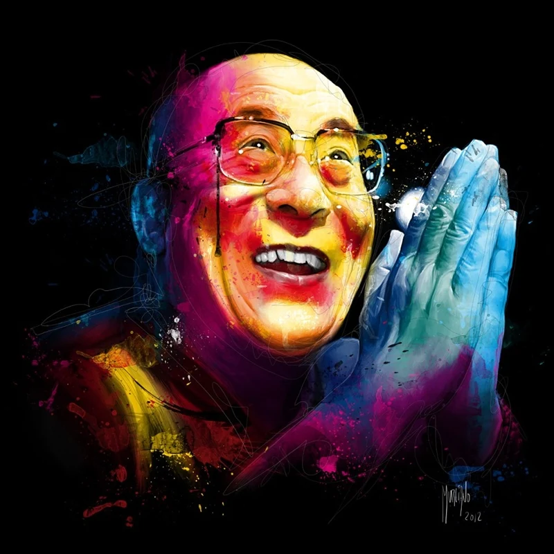 Dalai Lama | Patrice Murciano 1969 | French Figurative painter | Pop Art portrait