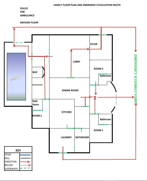 Plano de planta diseñado con Microsoft Office Excel sin líneas de cuadrícula