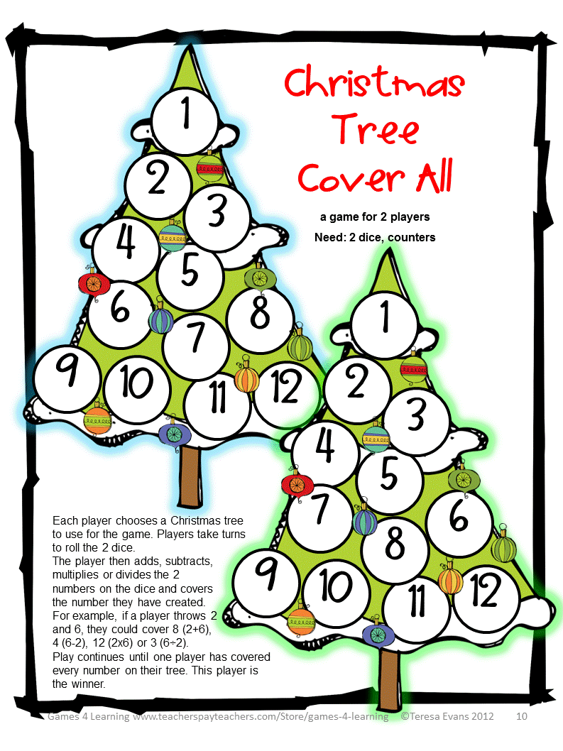 Christmas Maths Puzzles Printable Free