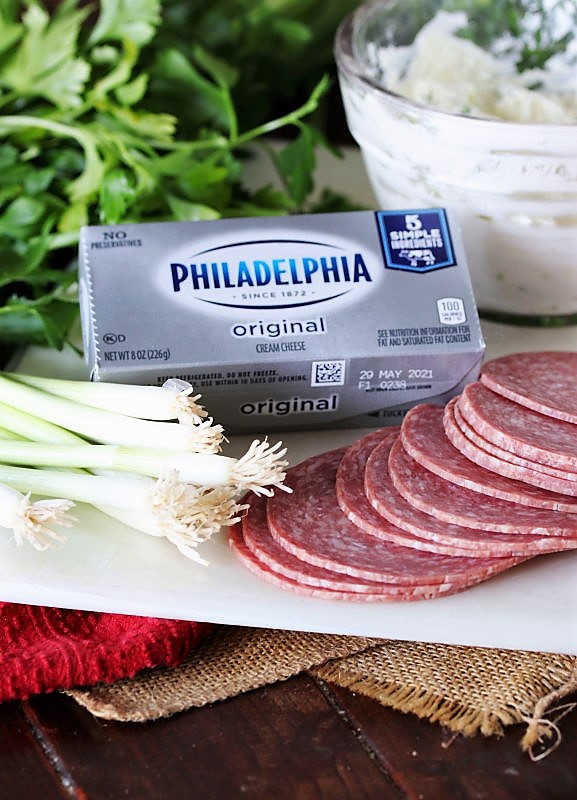 Quick & Easy Salami Cream Cheese RollUps The Kitchen is My Playground