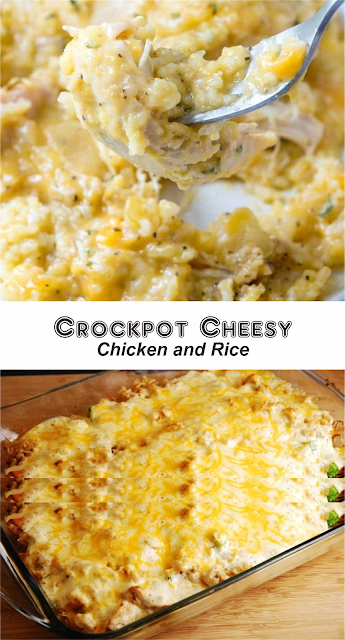 Crockpot Cheesy Chicken and Rice | Amzing Food