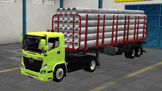 Mod Truck Hino 500 Muatan Pipa Beton