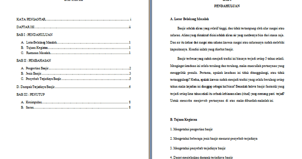 Contoh Kata Pengantar Makalah Tentang Banjir Barisan Contoh