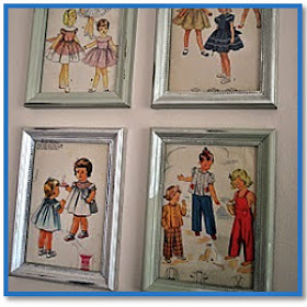 wall art made from sewing patterns