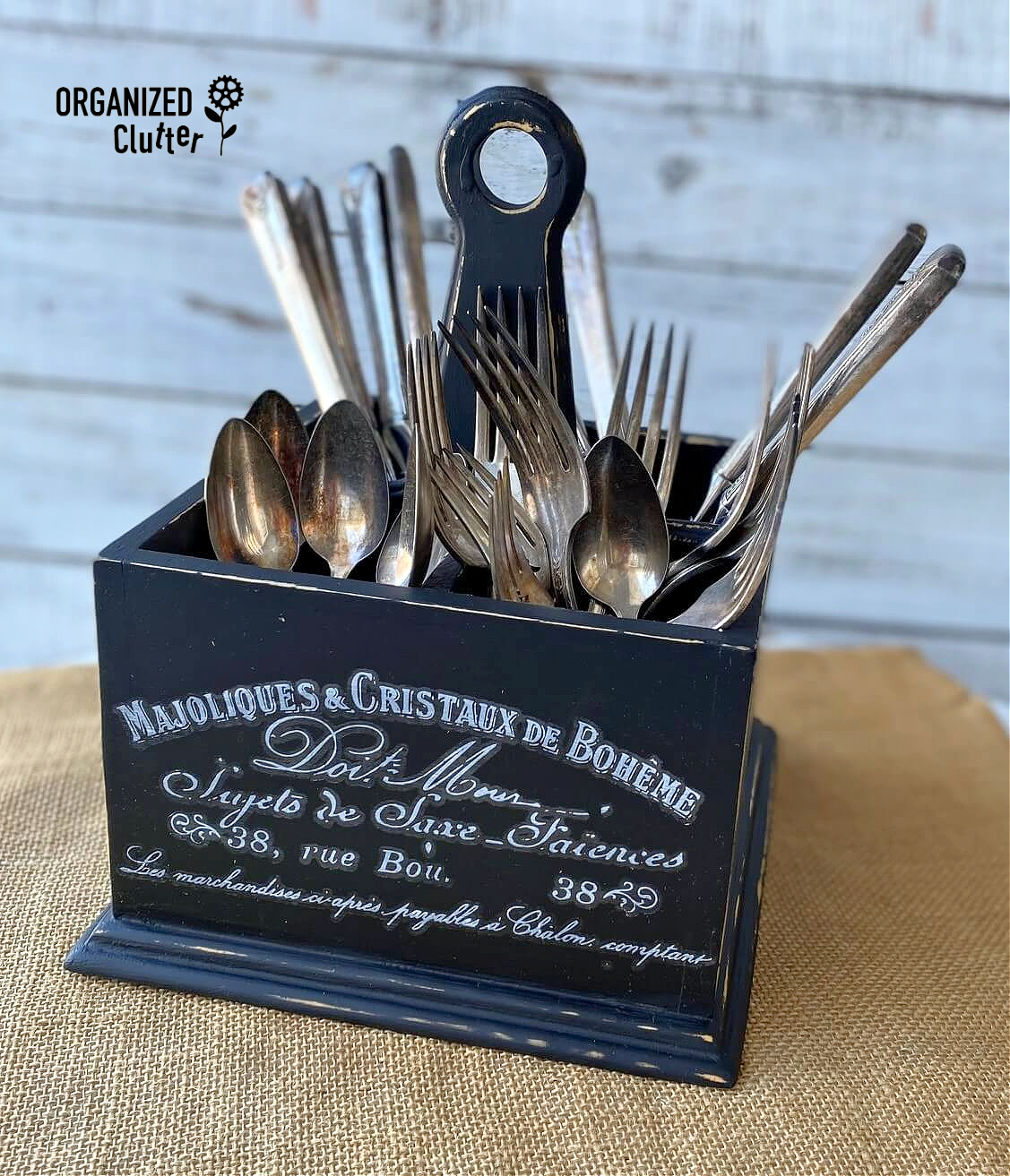 A Goodwill Mikasa Wooden Silverware Caddy Receives A Makeover With