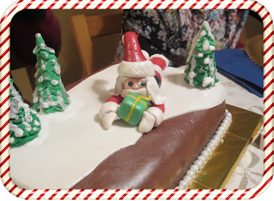 Tarta fondant navidad,  papa noël