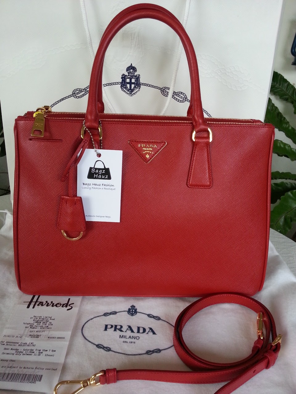 Bagz Hauz Fashion: **SOLD** ~ PRADA BN2274 Saffiano Leather Tote in Red