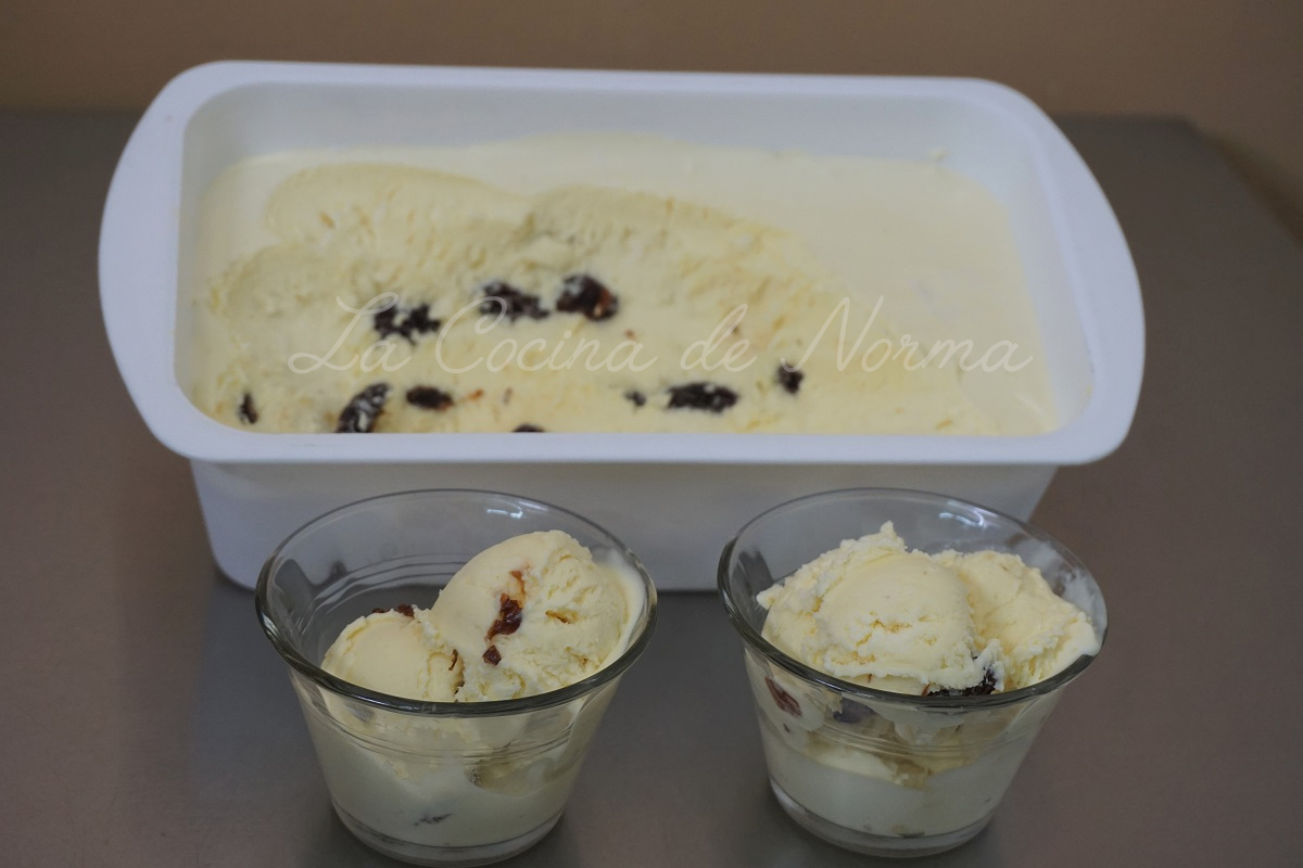 HELADO DE RON CON PASAS La Cocina de Norma