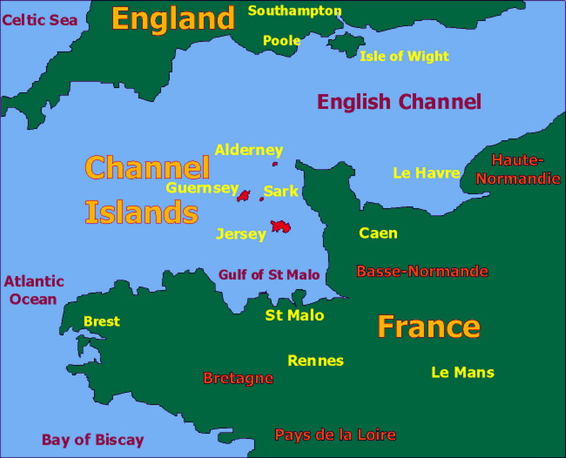 Нормандские острова карта