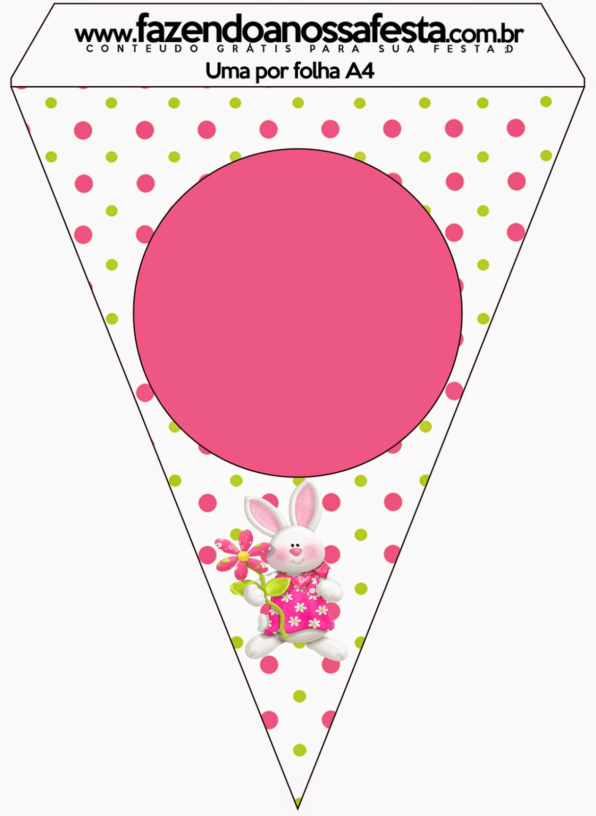 Pascua en Rosa: Imprimibles Gratis para Fiestas. Para banderines.