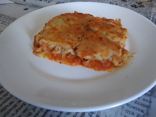 Pastel De Puré De Patata, Pisto Y Pescado Blanco
