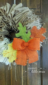 DIY Burlap Wreath - www.sweetlittleonesblog.com