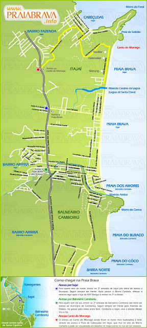 Mapa da praia Brava - Itajaí