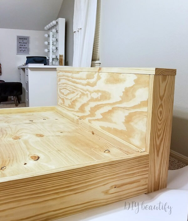 platform bed with headboard