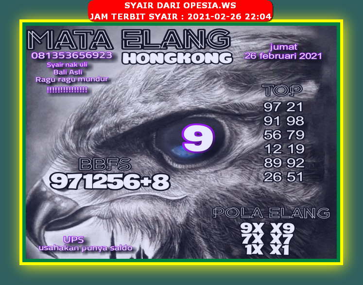 Syair Hk Hari Ini Jumat 26 Februari 2021 Opesia Official