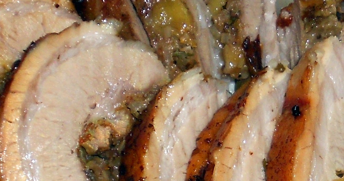 Pork Roulade Marinated in Orange Juice and Herbs, Stuffed with Apples