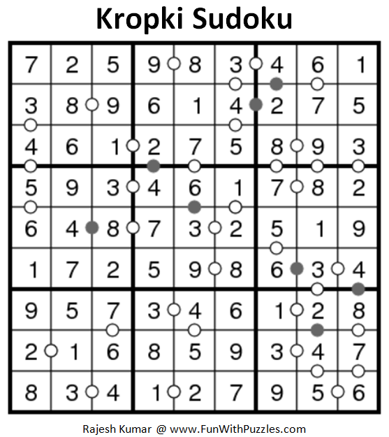 Kropki Sudoku (Daily Sudoku League #161) Answer