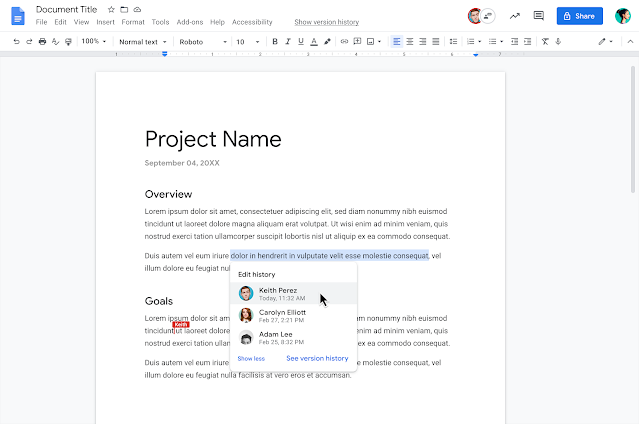 Show Editors will make it easier to see who edited shared documents in Google Docs