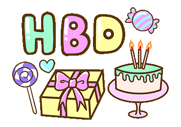 Line クリエイターズスタンプ Happy Birthday Happy Day Animated Example With Gif Animation