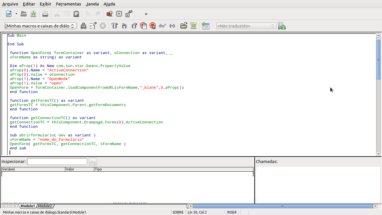 Dhion C. Hedlund Botão para abrir formulário no LibreOfficeBase Macros