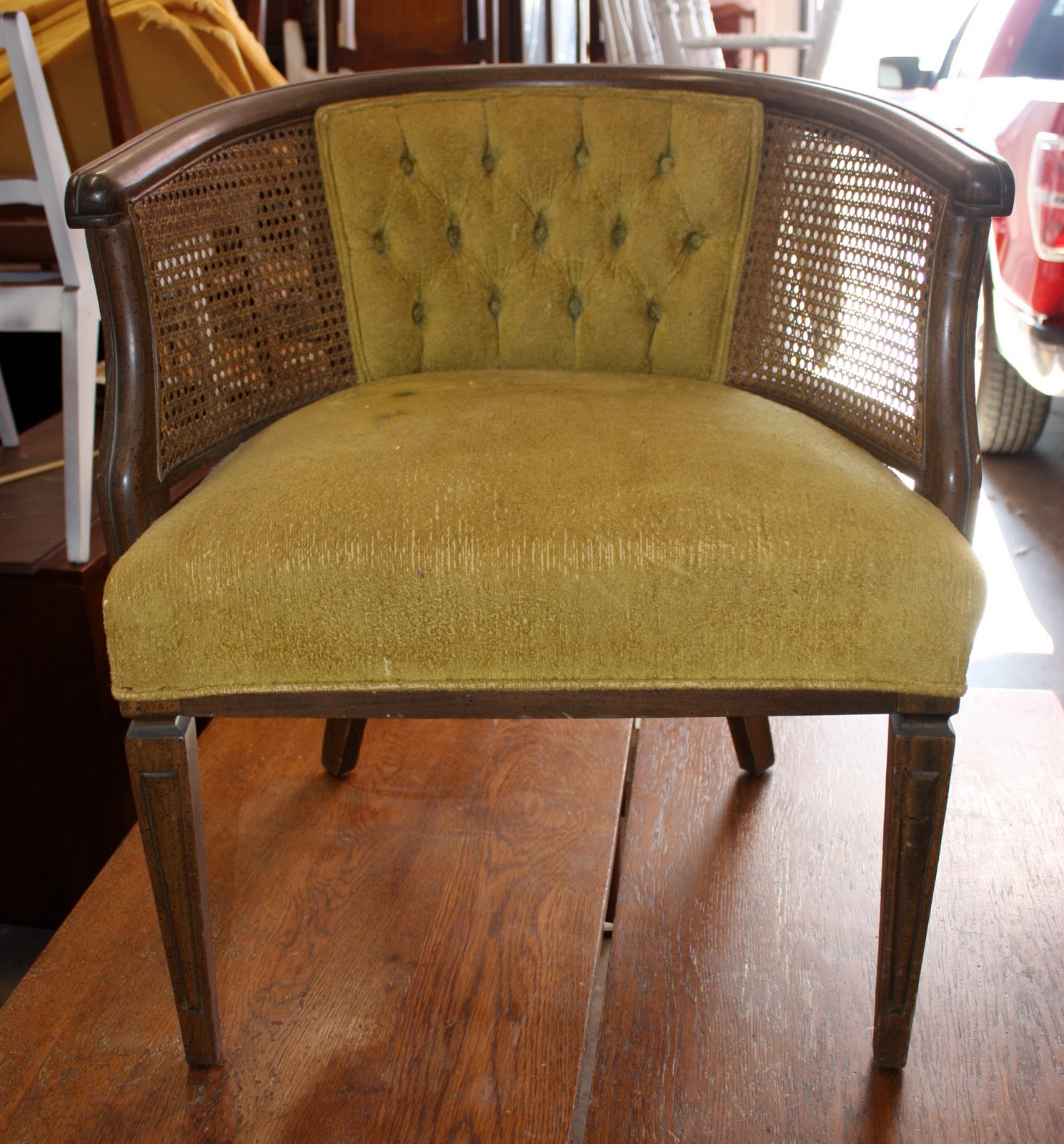 Artichoke Alley Barrel Chairs with Cane Sides