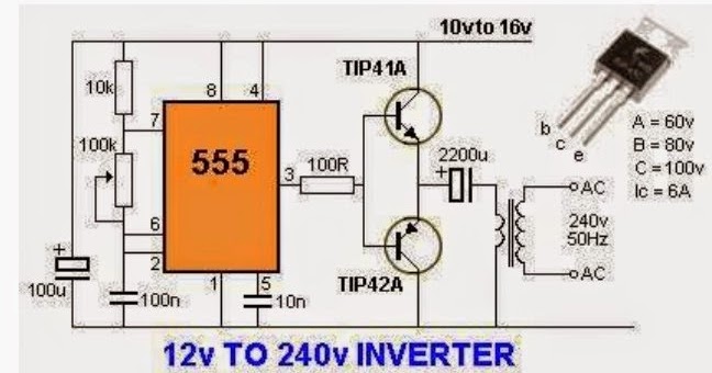 12 Volts to 230 Volts Inverter Circuit - ElectricalCoreCircuits