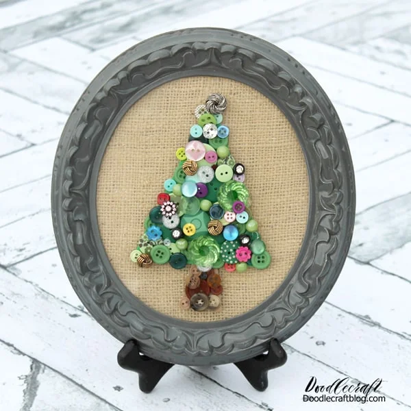 Vintage Buttons Christmas Tree Decor DIY