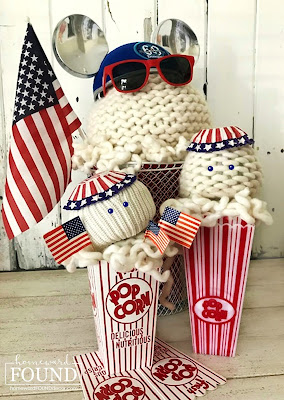 DIY, Fourth of July, original designs, re-purposing, red white and blue, summer, sweaters, Sweet Sweater Pops, Sweet Sweater Sandbabies, Sweet Sweater Scoops, Sweet Sweater Snowmen, foofoo Faux Food