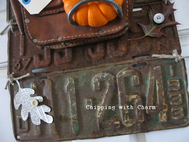 Chipping with Charm, Layers of Fall Door Decor via http://www.chippingwithcharm.blogspot.com/